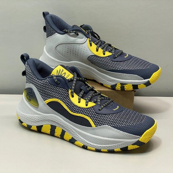 NEW UNDER ARMOUR Men's Curry 3Z 24 Basketball Sneakers Grey/Yellow Size 12